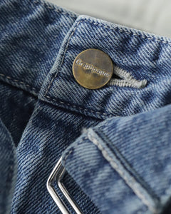 SELVAGE DENIM BELTED PANTS