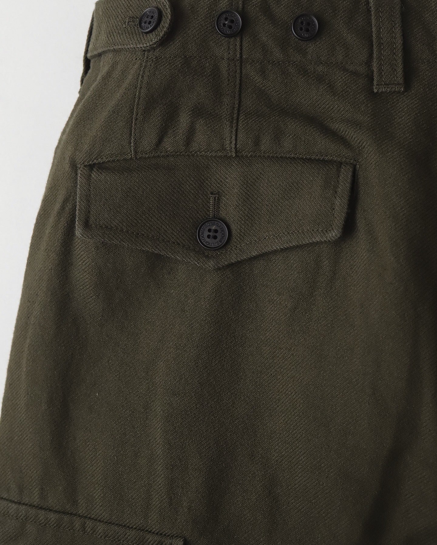 CARGO PANTS COTTON WOOL ARMY SERGE