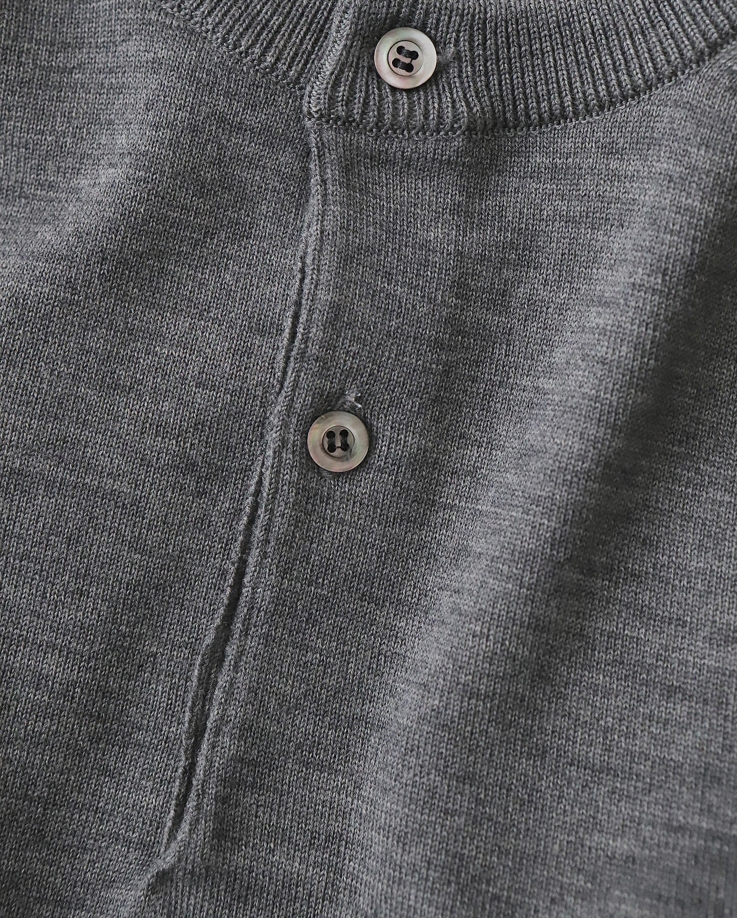 WOOL KNIT HENLEY NECK SWEATER