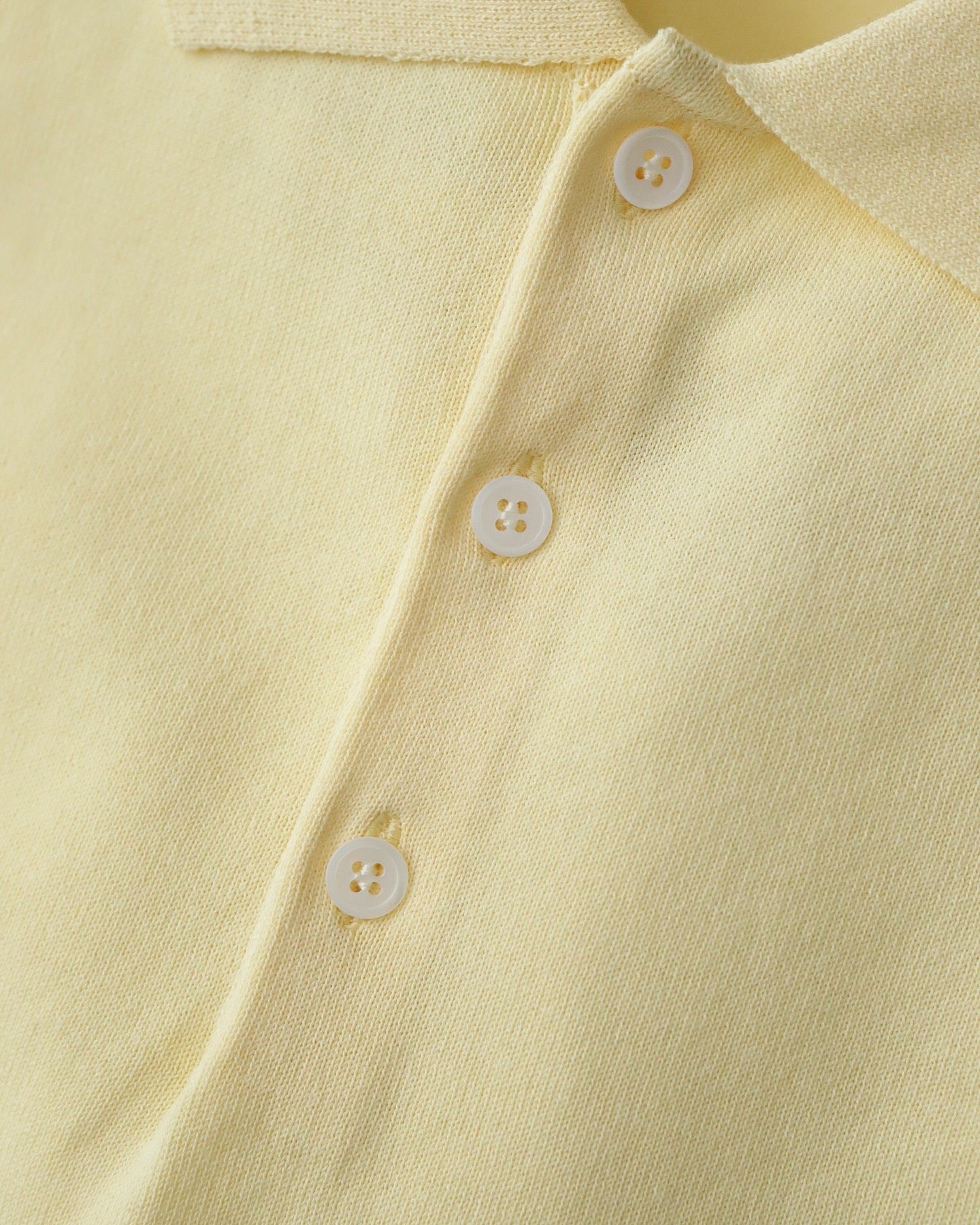 COTTON WASHI KNIT HALF SLEEVE POLO SWEATER