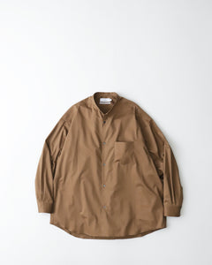 SILICON POPLIN OVERSIZED BAND COLLAR SHIRT