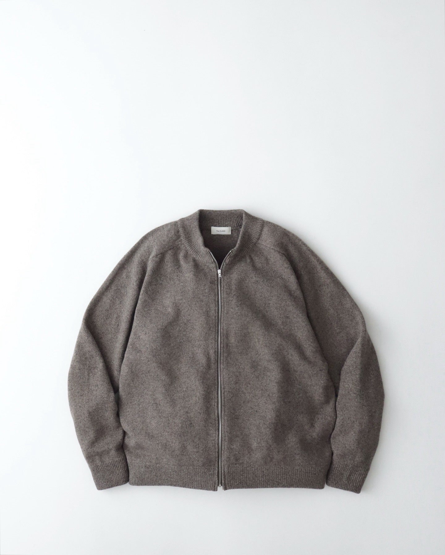 ZIP CREW NECK CARDIGAN｜LAMS WOOL PLAIN KNITTED