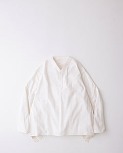 HENLEY POPOVER SHIRT IVORY ORGANIC CHAMBRAY