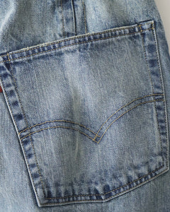 LEVI'S TURN-UP PATCH WORK DENIM PANTS