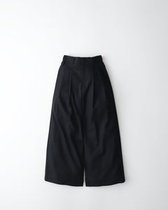 WOOLY COTTON TWILL TWO TUCK WIDE PANTS（WOMEN）