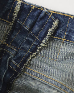 LEVI'S TURN-UP PATCH WORK DENIM PANTS