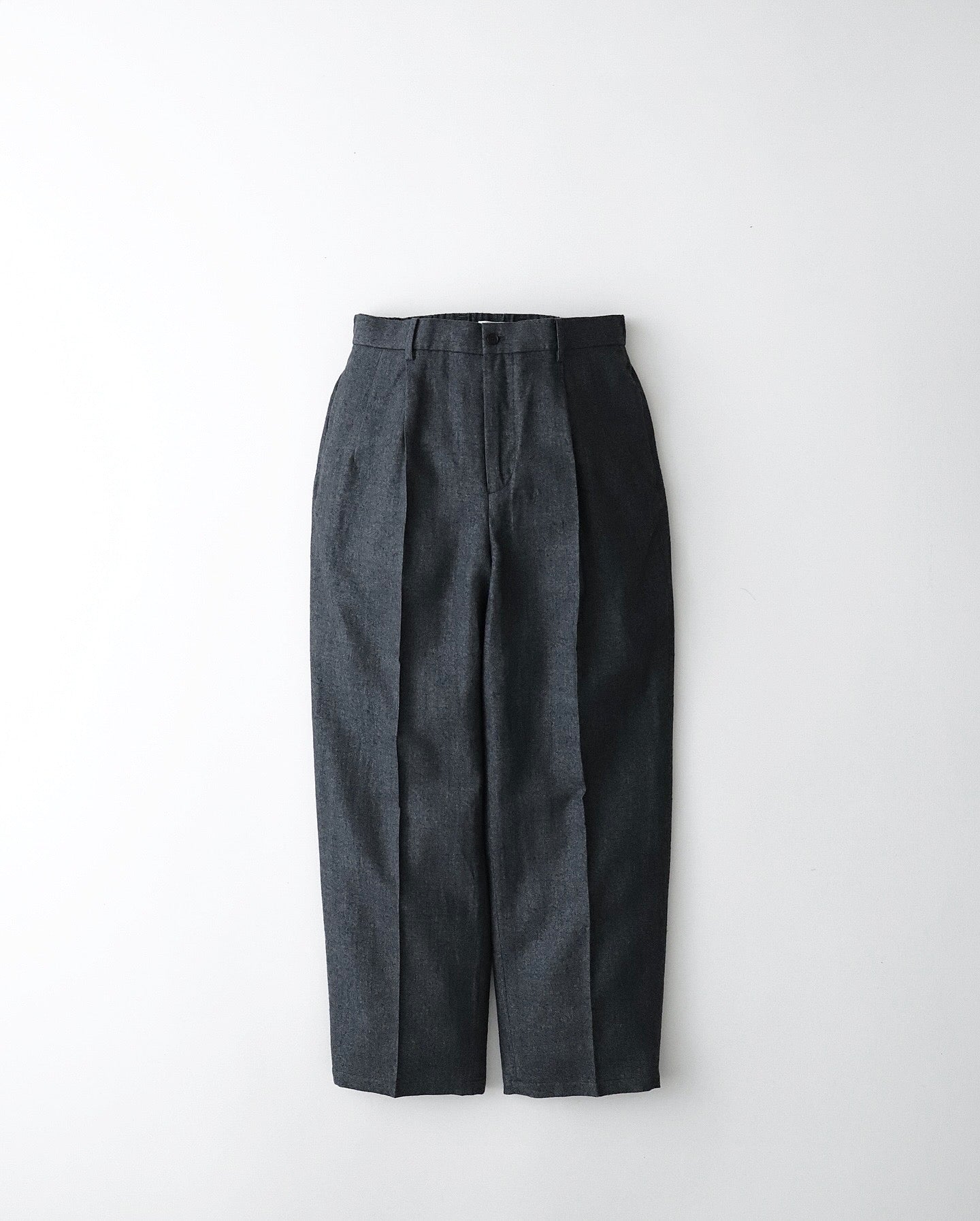 LINEN WOOL TWILL LOOSE FIT PANTS