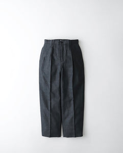 LINEN WOOL TWILL LOOSE FIT PANTS