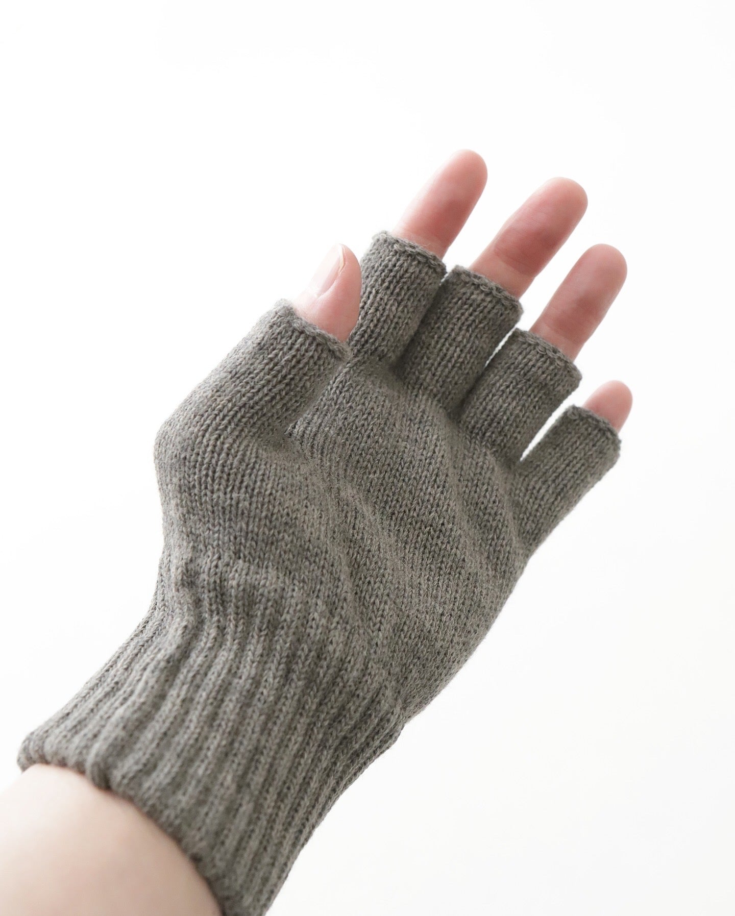 THERMAL RIB KNIT FINGERLESS GLOVES