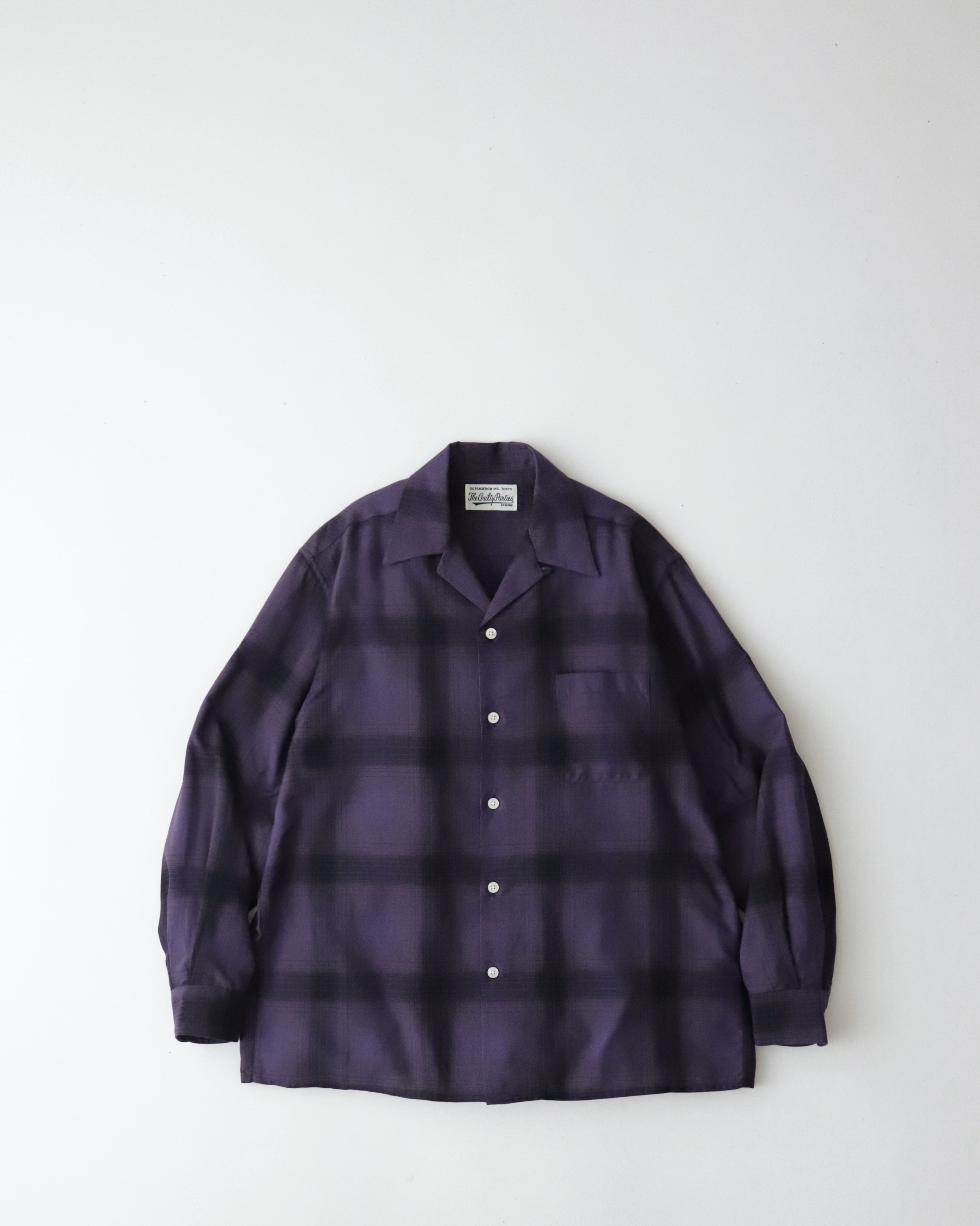 CHECK OPEN COLLAR SHIRT