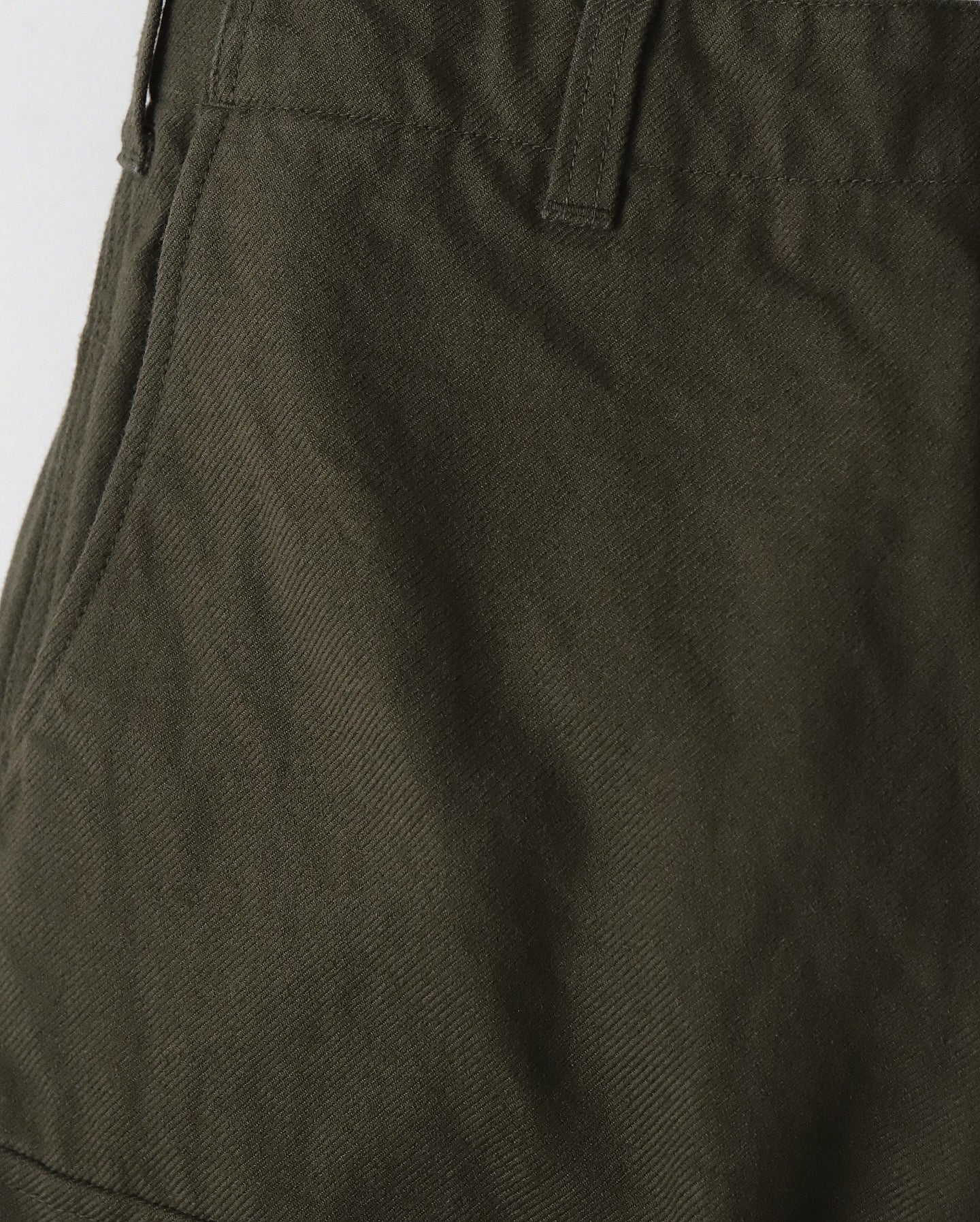 CARGO PANTS COTTON WOOL ARMY SERGE