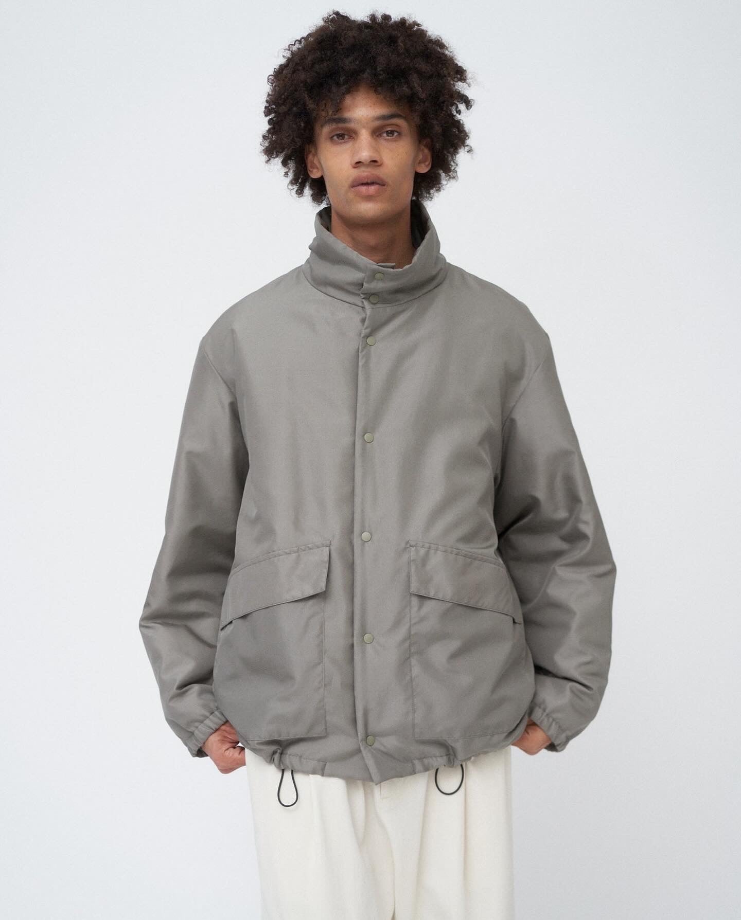 ACRYLIC COATED SILK  PADDED STAND COACH JACKET