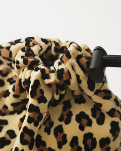 LEOPARD VELOUR DRAWSTRING BAG