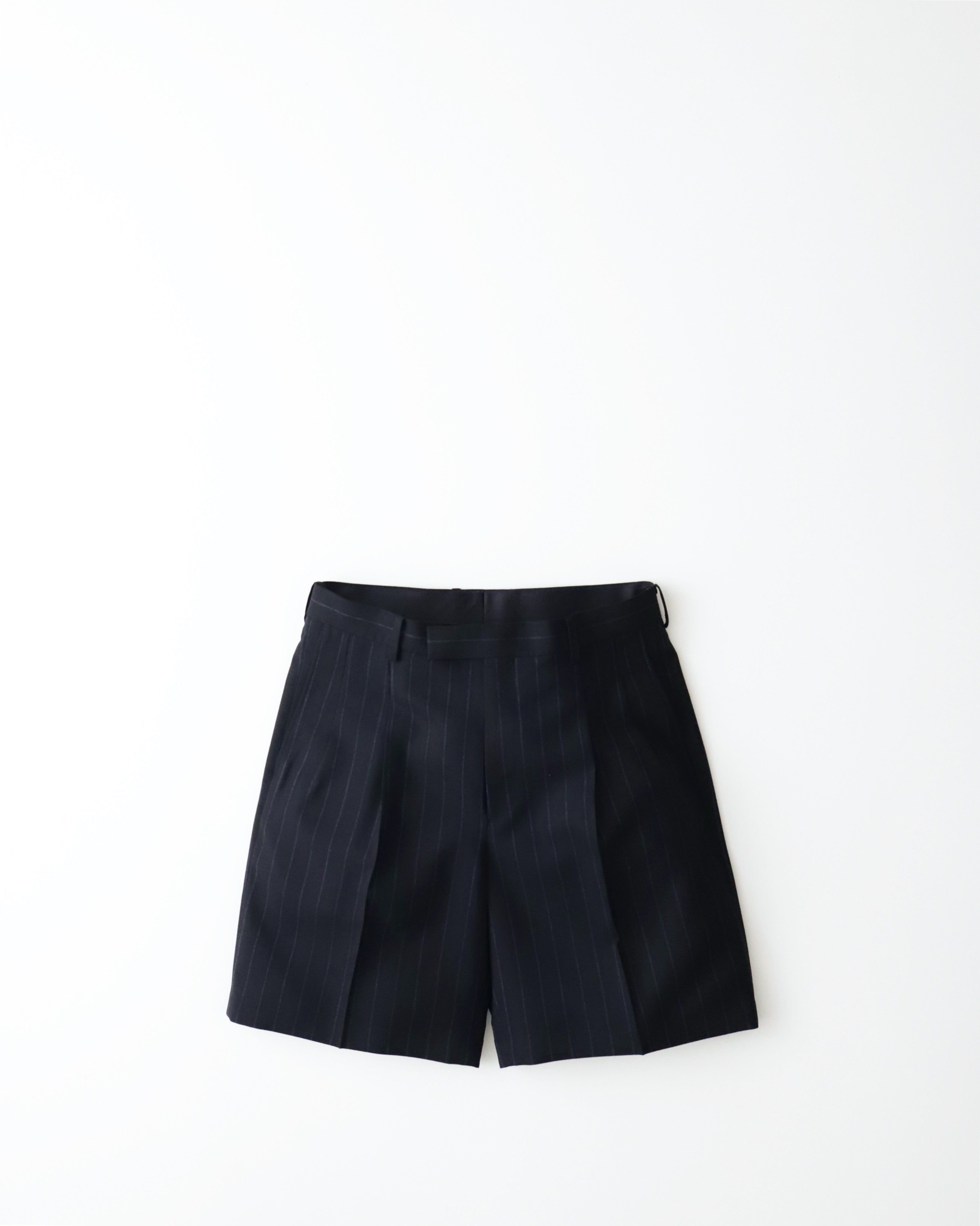 DOUBLE PLEATED SHORT TROUSERS / Dormeuil