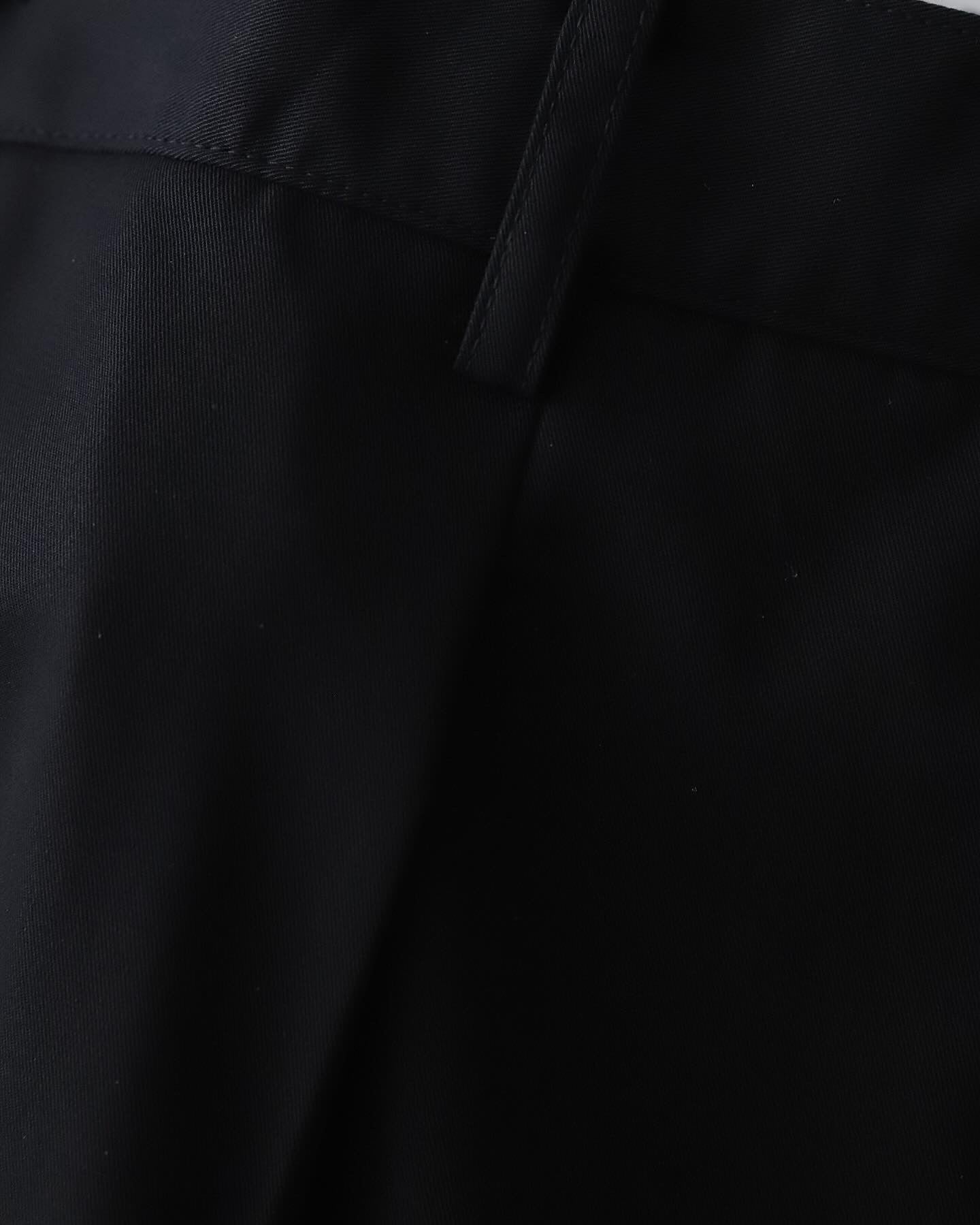 WOOLY COTTON TWILL WIDE TAPERED SLACKS