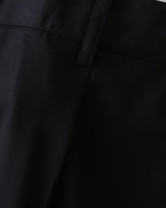 WOOLY COTTON TWILL WIDE TAPERED SLACKS