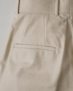 MERINO COLLEGE FLANNEL TUCKED WIDE PANTS（WOMEN）