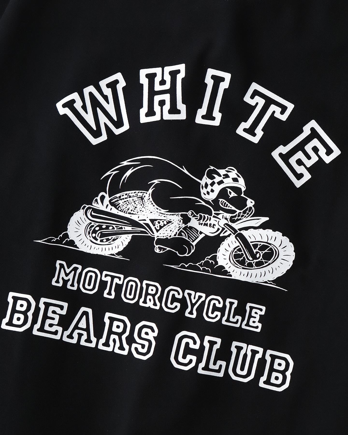 WHITE MOTORCYCLE BEARS CLUB T-SHIRT