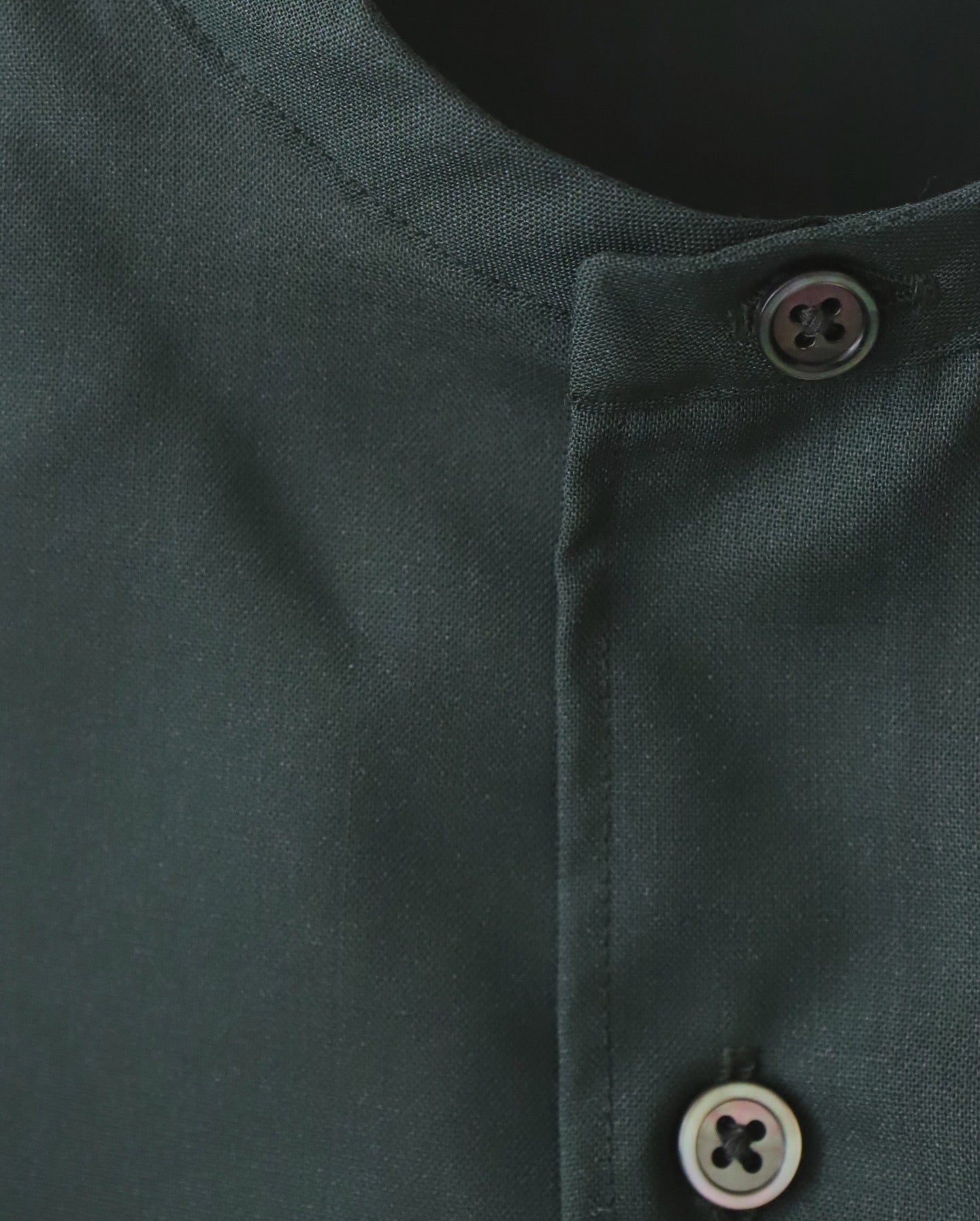 TECHNO WOOL TROPICAL OVERSIZED BAND COLLAR SHIRT