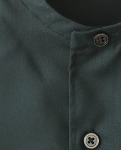 TECHNO WOOL TROPICAL OVERSIZED BAND COLLAR SHIRT