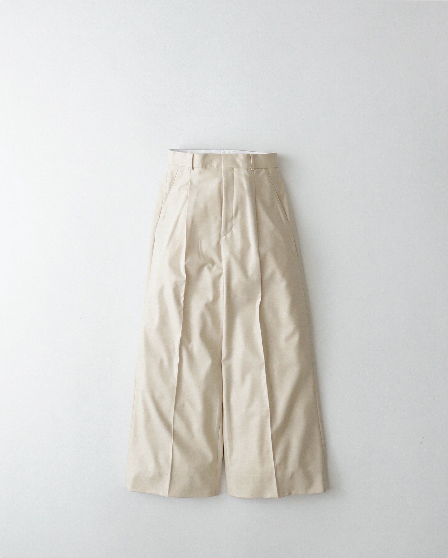 MERINO COLLEGE FLANNEL TUCKED WIDE PANTS（WOMEN）
