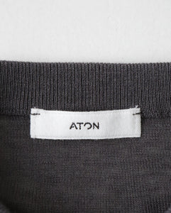 SILK BLENDED CIRCULAR RIB HENRYNECK SWEATER（WOMEN）