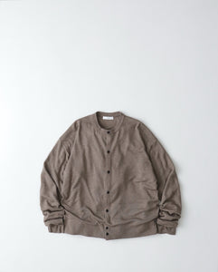 GARMENT DYED CASHMERE SILK CREWNECK CARDIGAN（WOMEN）