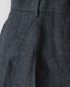 LINEN WOOL TWILL LOOSE FIT PANTS