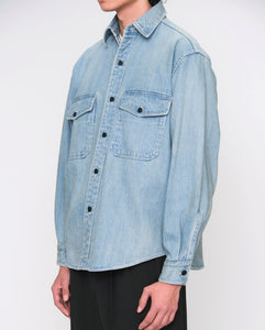 トップス A.PRESSE 25AW Vintage Denim CPO Shirt 3 A.PRESSE 25AW Vintage Denim CPO Shirt – Vintage Concept Store