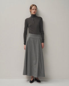 SILK BLENDED CIRCULAR RIB HENRYNECK SWEATER（WOMEN）