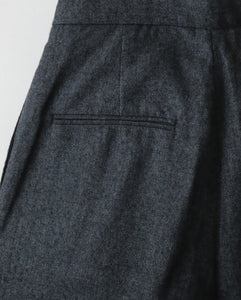 LINEN WOOL TWILL TUCKED EASY PANTS（WOMEN）
