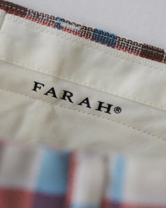 FARAH｜TWO-TUCK WIDE SHORTS / SOUVENIR CHECK