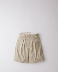 FARAH｜TWO-TUCK WIDE SHORTS / SOUVENIR CHECK
