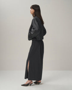 COWHIDE NYLON CROPPED JACKET MA-1（WOMEN）
