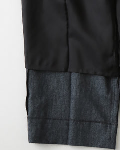 LINEN WOOL TWILL TUCKED EASY PANTS（WOMEN）