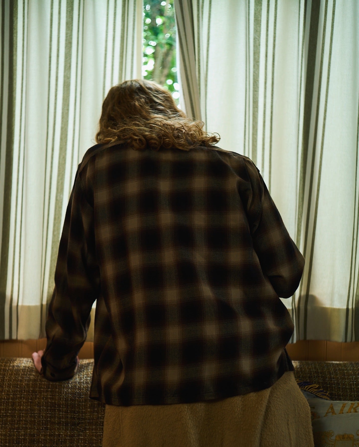 SUPER 120’S WOOL CHECK OPEN SHIRT
