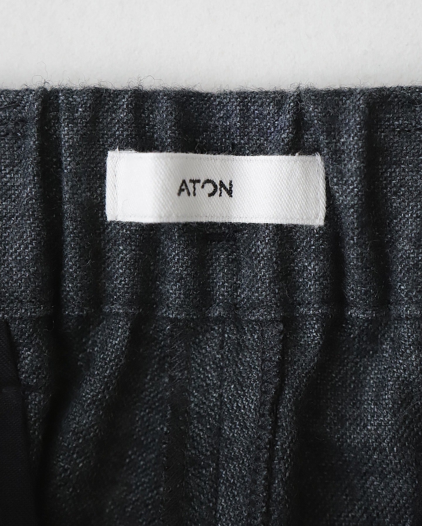 LINEN WOOL TWILL LOOSE FIT PANTS