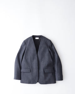 WOOL COTTON COLLARLESS JACKET（WOMEN）