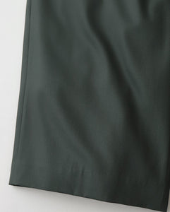 TECHNO WOOL NYLON TWO TUCK WIDE PANTS（WOMEN）