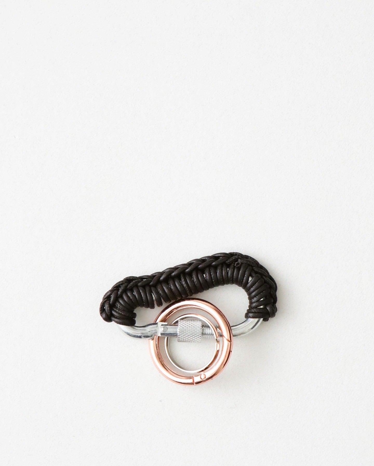 BROWN LEATHER CARABINER BY AURELIE MATHIGOT