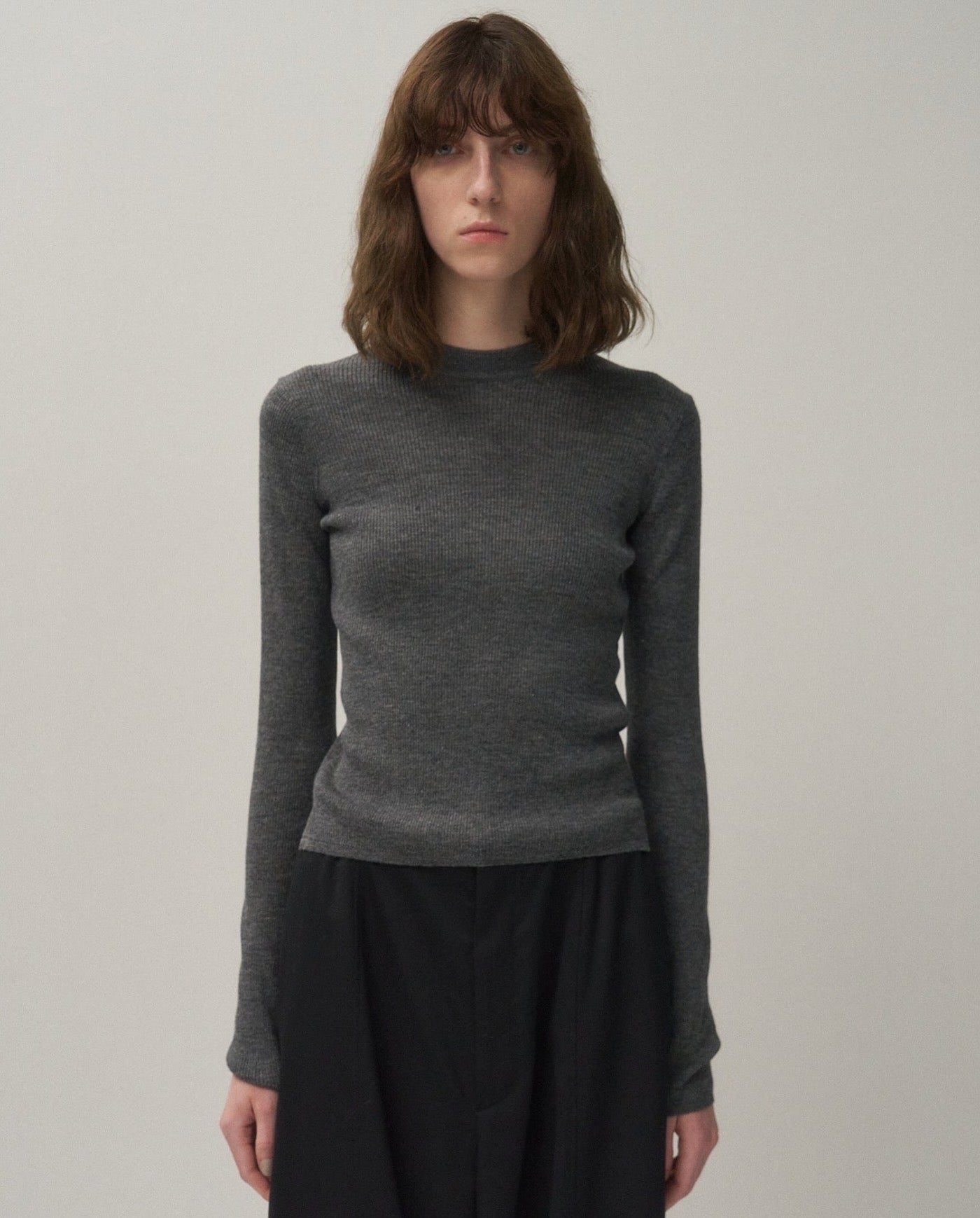 RAMIE WOOL RIB｜RIB MOCKNECK SWEATER（WOMEN）
