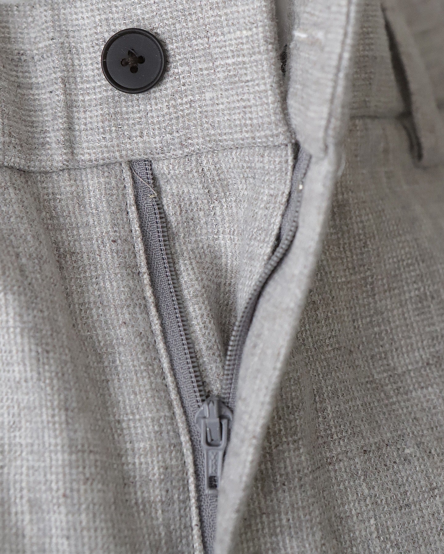 LINEN WOOL TWILL LOOSE FIT PANTS
