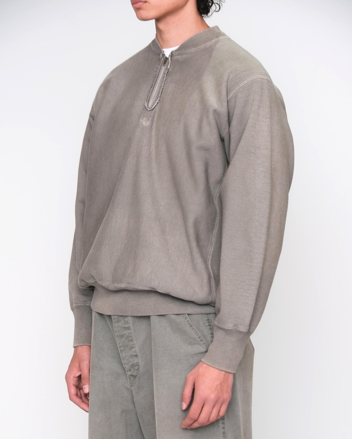 VINTAGE HALF ZIP RIB COLLAR SWEATSHIRT