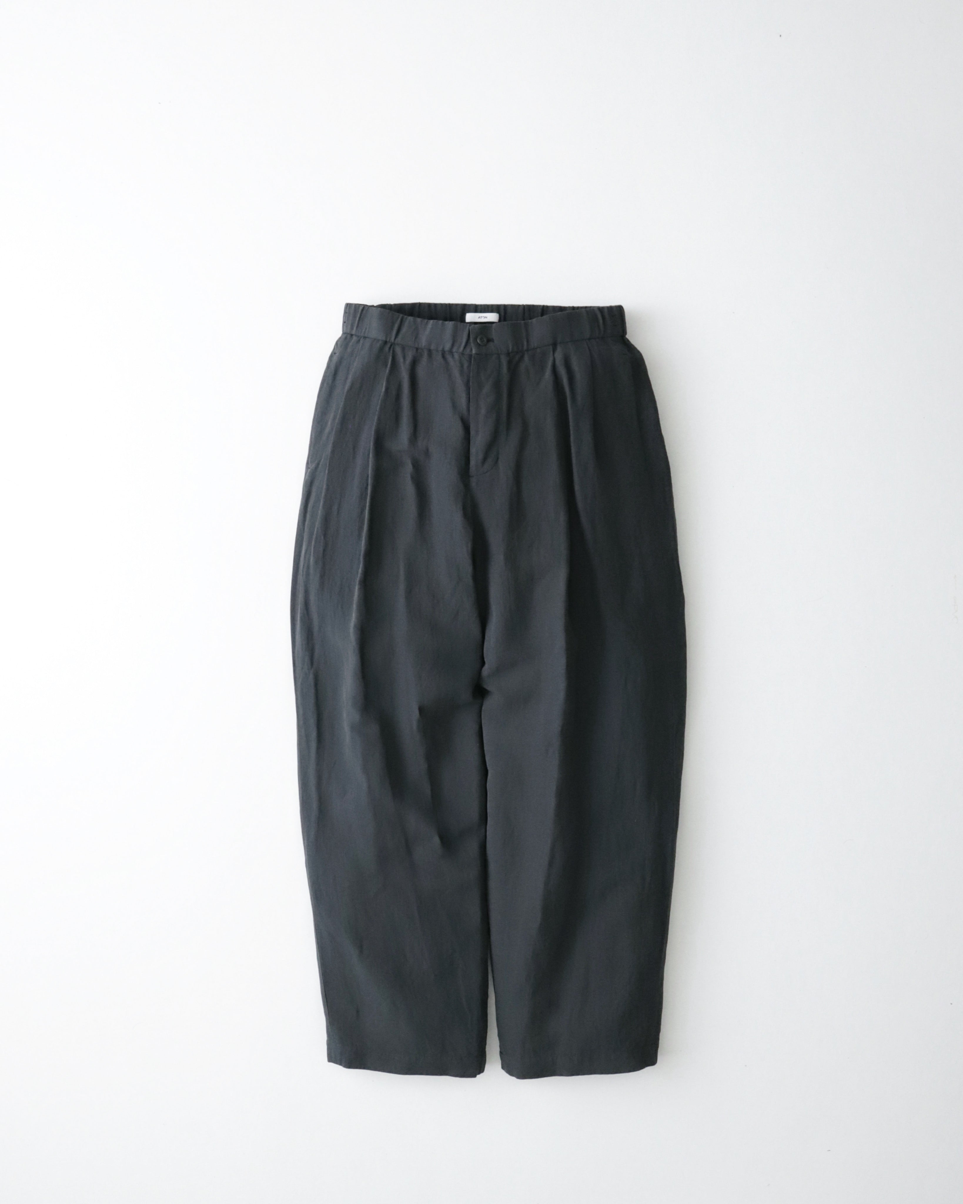 COTTON LINEN VOILE TWO TUCKED EASY PANTS