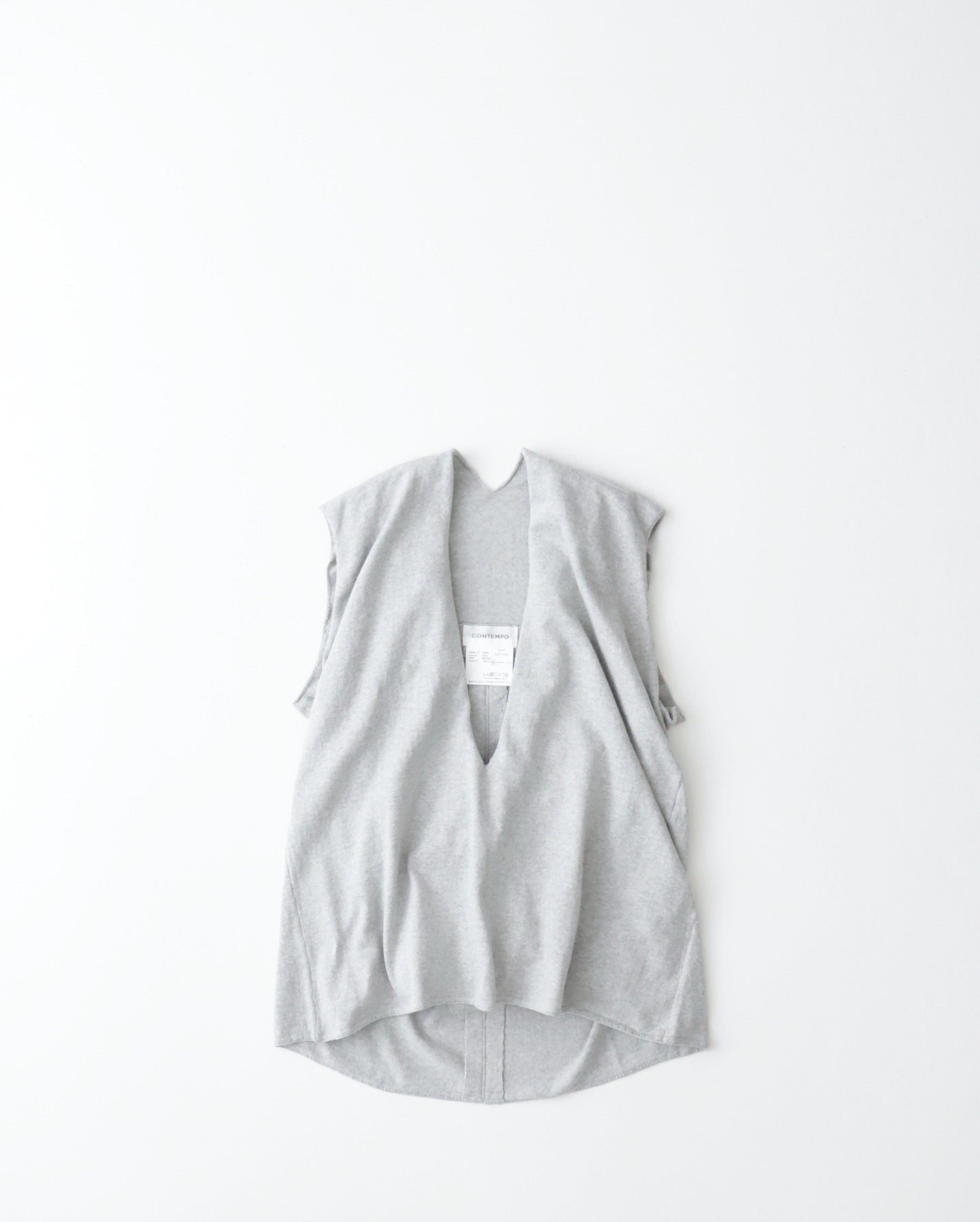 RECYCLE COTTON KNIT V-CUT TOPS（WOMEN）