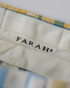 FARAH｜TWO-TUCK WIDE SHORTS / SOUVENIR CHECK