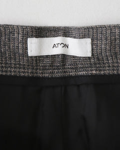 LINEN WOOL TWILL TUCKED EASY PANTS（WOMEN）