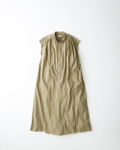 NATURAL DYED COTTON LAWN TUCKED DRESS（WOMEN）