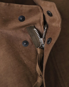 BACK SATIN LINEN CUPRO SHORT MODS COAT