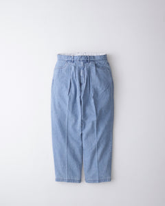 TWO-TUCK WIDE TAPERED PANTS / DENIM